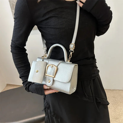Structured Buckle Top-Handle Mini Bag