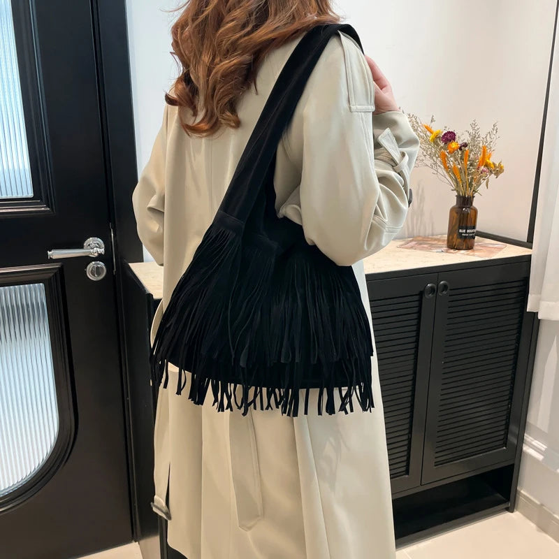 The Muse Soft Fringe Hobo Bag