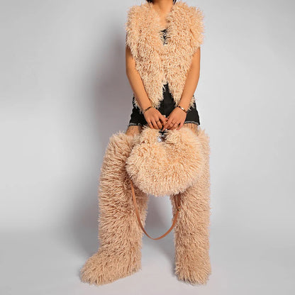 The Spice Girl Round Faux Fur Ring Bag
