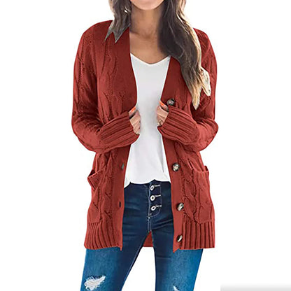 Knitted Cardigan V-Neck Sweater