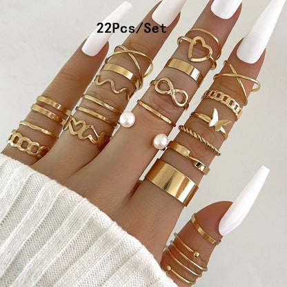 Bohemian Style Women Ring Set