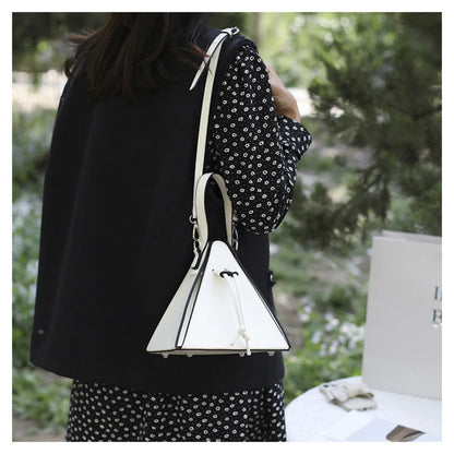 Geo Triangle Drawstring Bucket Bag