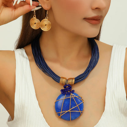 Hand-Woven Resin & Aluminum Statement Set