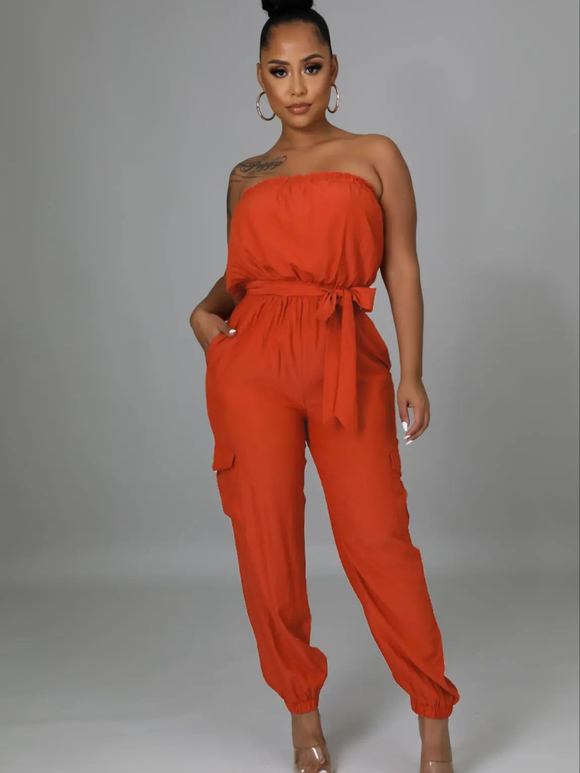 Off Shoulder Strapless Jumpsuit