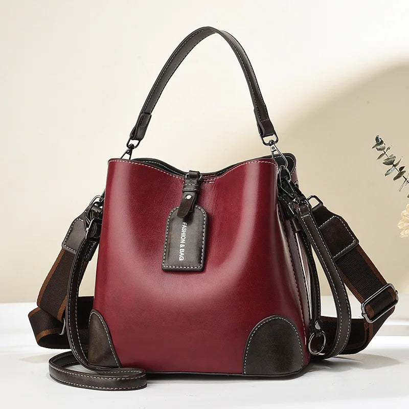 The Elena Structured Vintage Bucket Bag