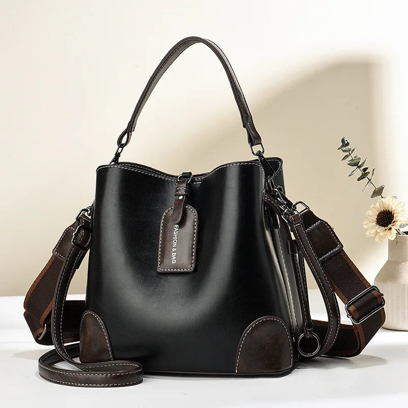The Elena Structured Vintage Bucket Bag