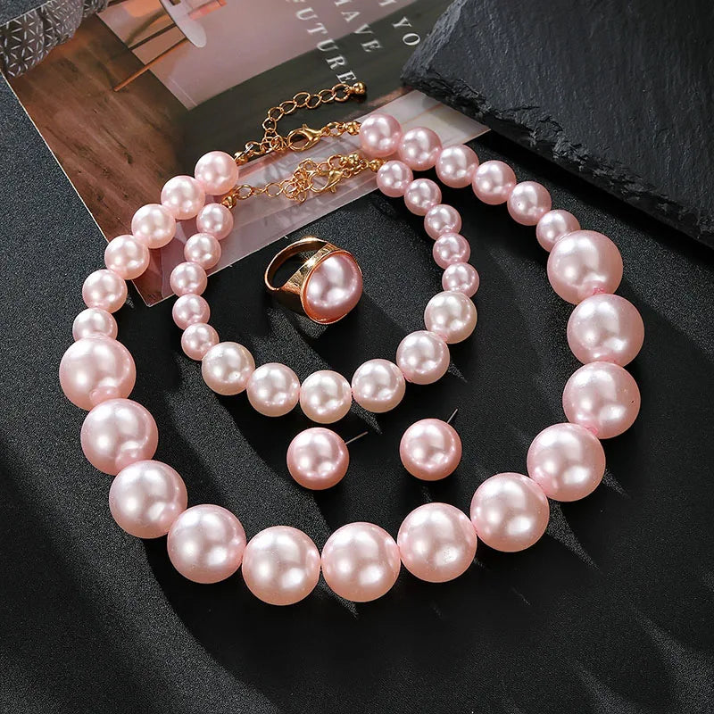 Chic Faux Pearl Statement Jewelry Set