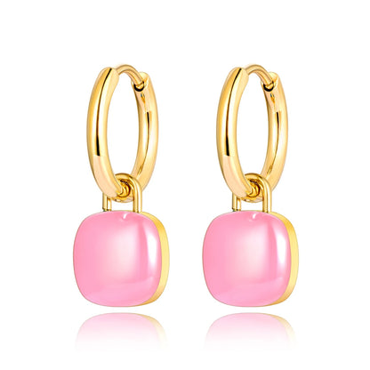 Colorblock Charm Hoop Earrings