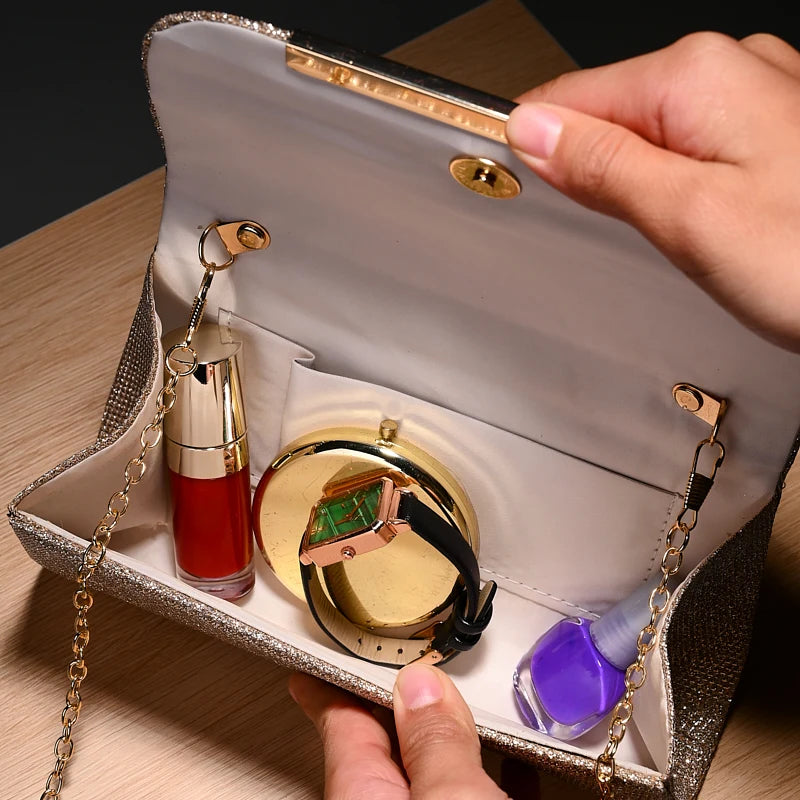 Luxury Shimmer Envelope Clutch