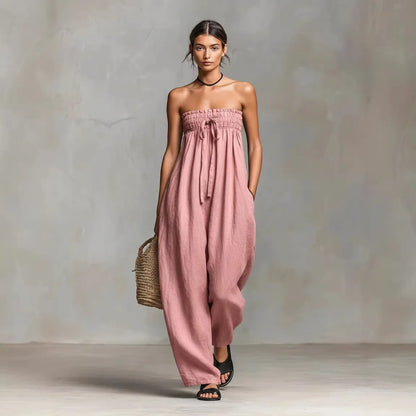 Strapless Wide Leg Summer Jumpsuit