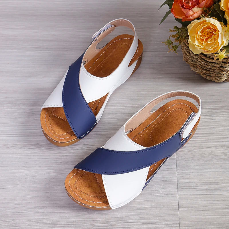 Casual Style Colorblock Wedge Sandals