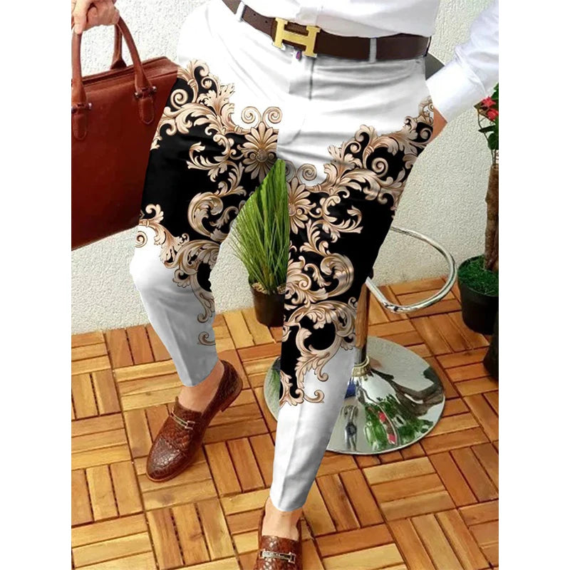 Smart Print Slim Pencil Pants