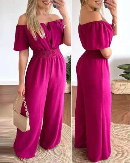 Classy Off-Shoulder High Waist Jumpsuit