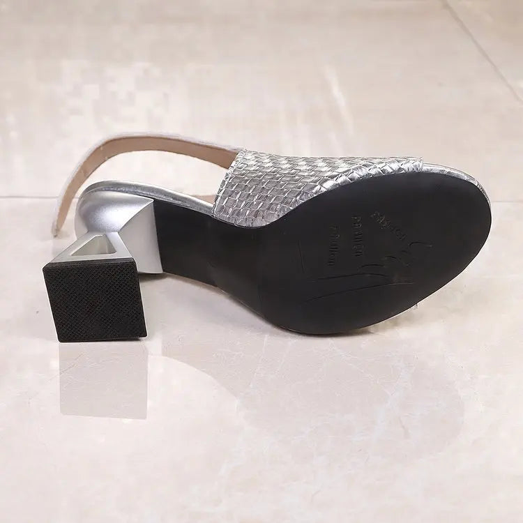 Elegant Fretwork High Heel Sandals
