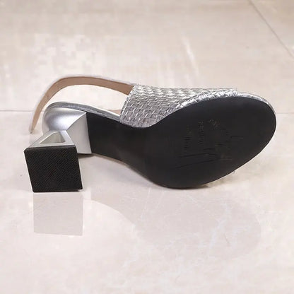 Elegant Fretwork High Heel Sandals