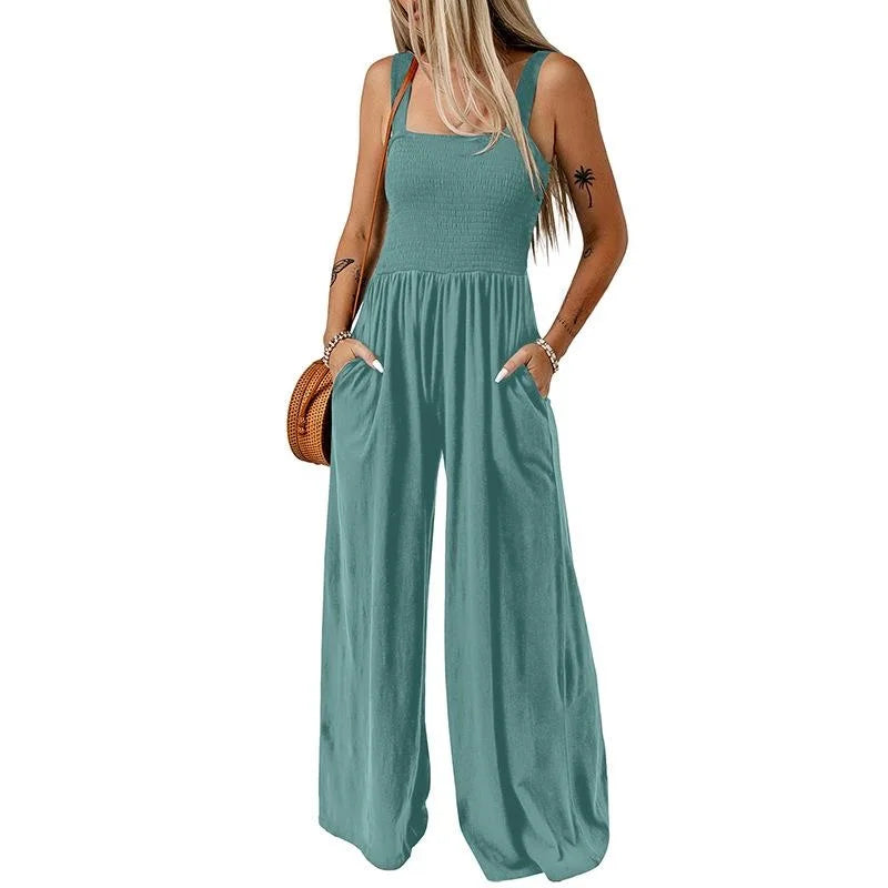 Women's Square Neck Wide Leg Jumpsuit