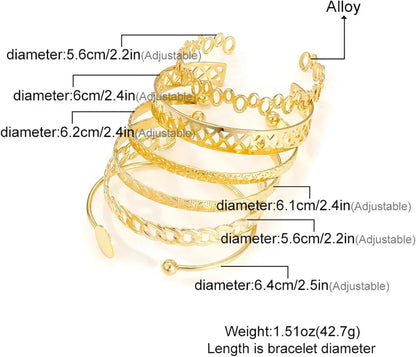 Modern Geometric Stackable Bangle Bracelet Set
