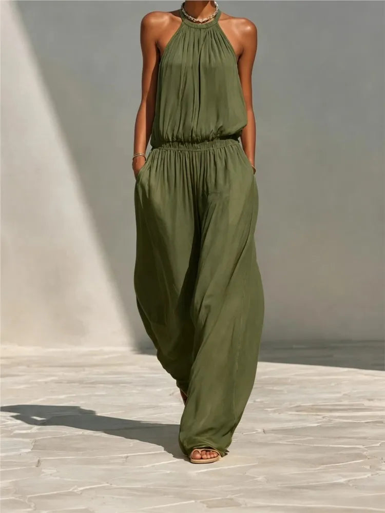 Breezy Halter Palazzo Jumpsuit