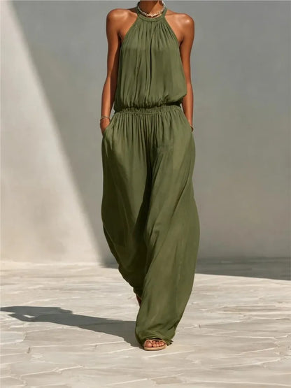 Breezy Halter Palazzo Jumpsuit