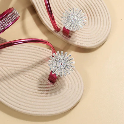 Luxury Rhinestone Flat Sandals