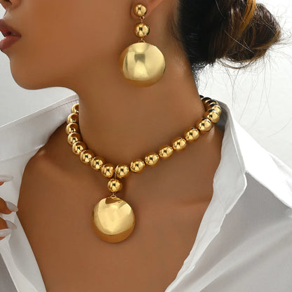Chunky Ball Chain Necklace & Earring Set