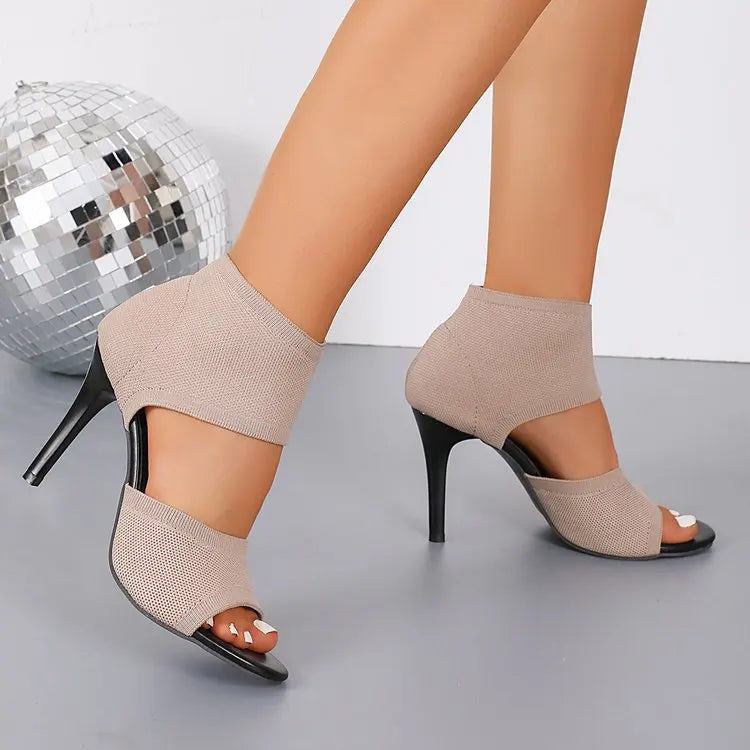 Chic Cut-Out Knit Heels For Women