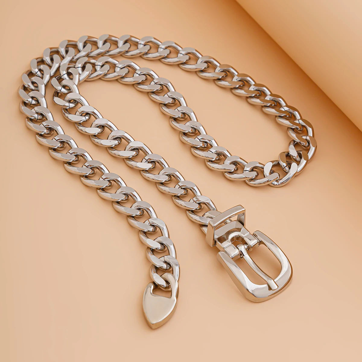 Punk Chunky Chain Buckle Necklace