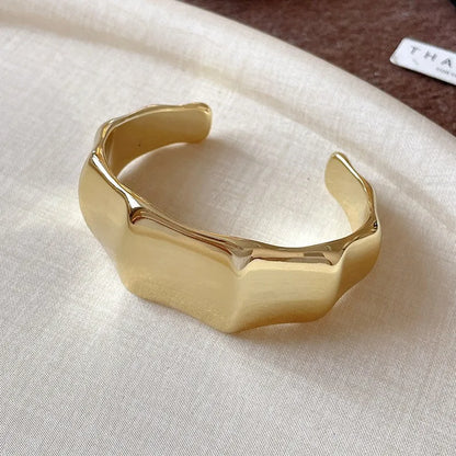 Irregular Geometric Glossy Opening Bangle