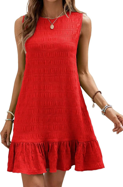 Breezy Ruffle-Hem Shift Dress