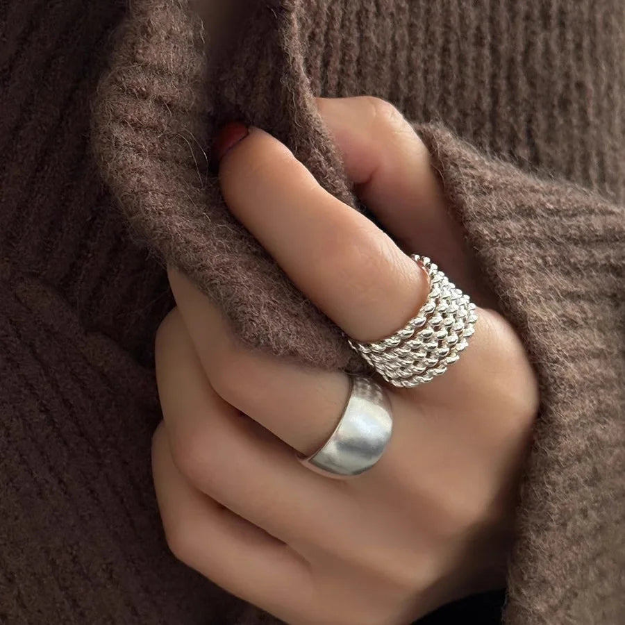 Bohemian Silver Adjustable Rings