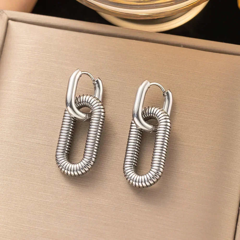 Luminous Spark Rectangle Zircon Earrings
