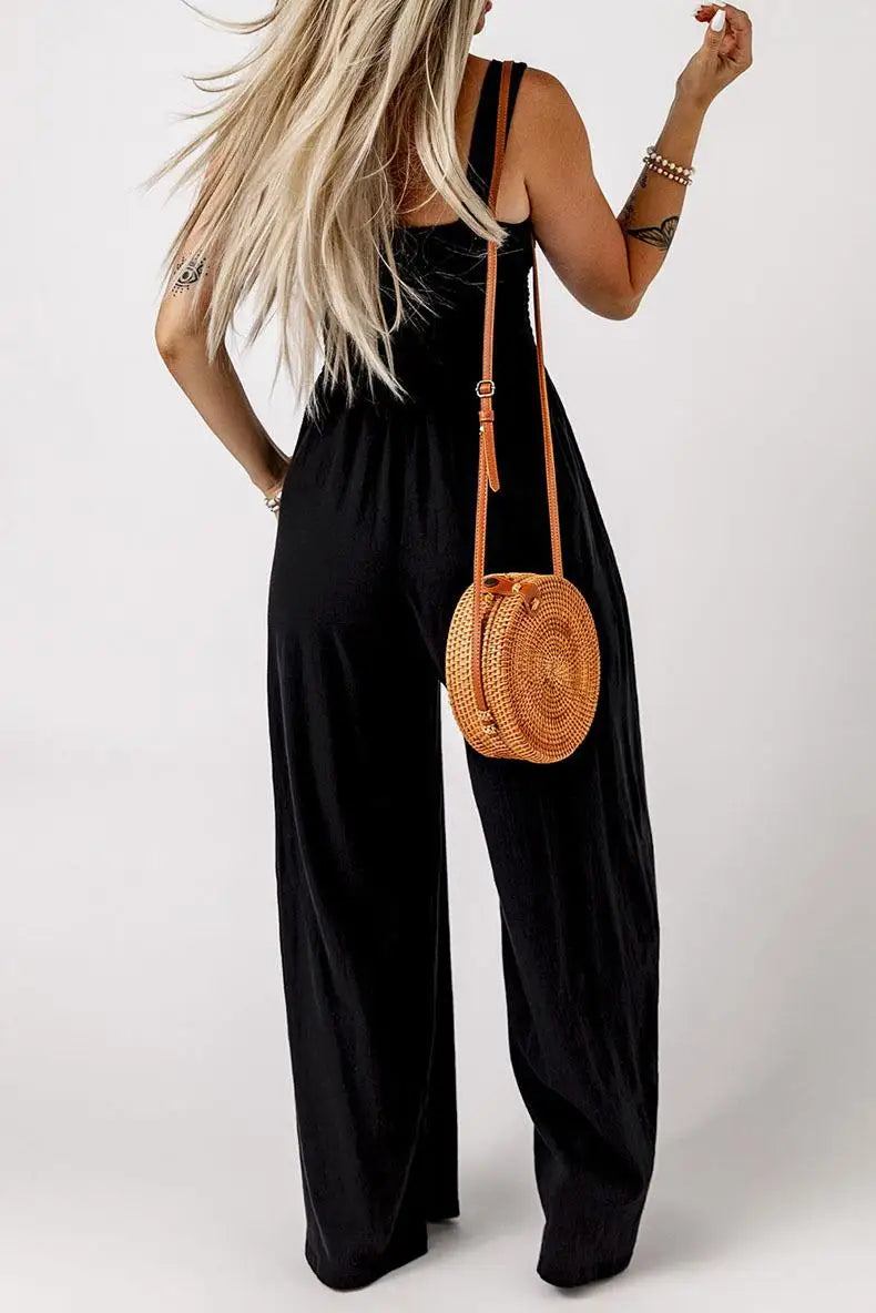 Women's Square Neck Wide Leg Jumpsuit