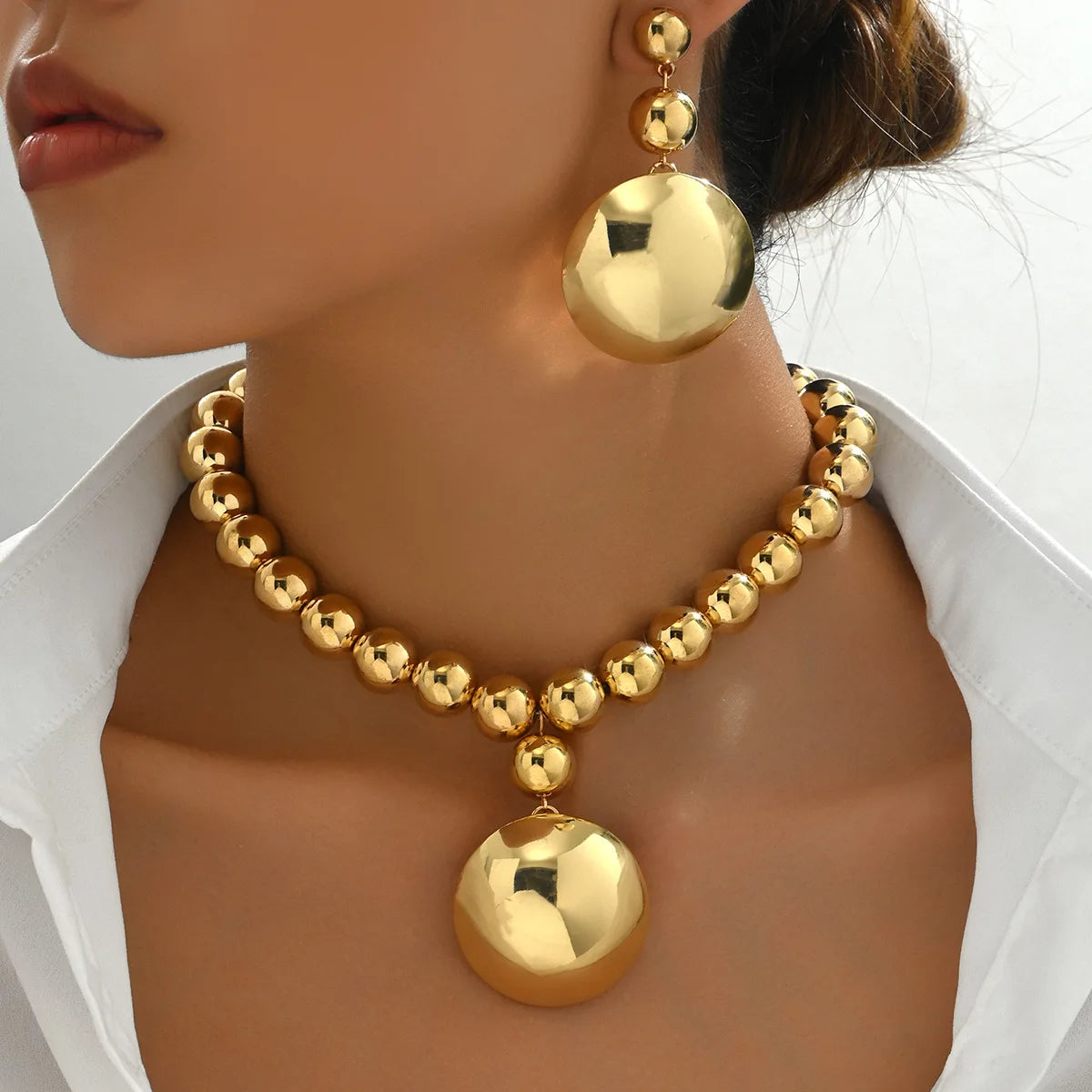Chunky Ball Chain Necklace & Earring Set