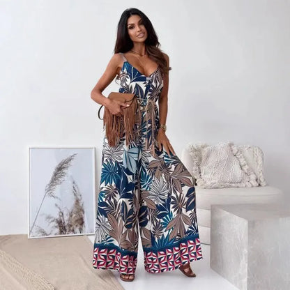 Boho Printed Wide-Leg Jumpsuit