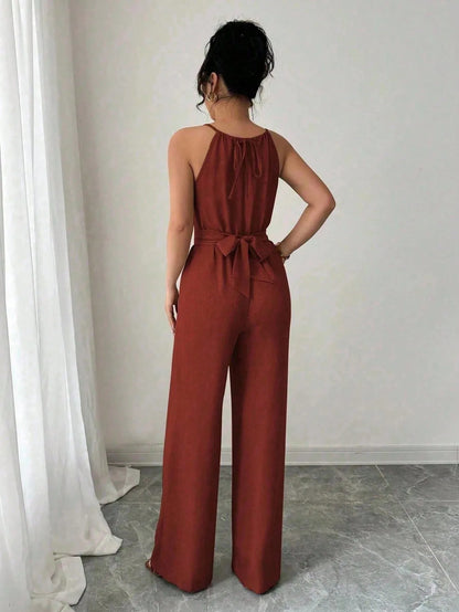 Elegant Wide-Leg Summer Jumpsuit