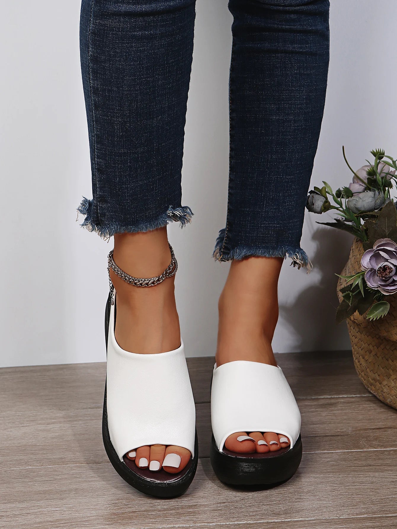 summer sandals, ankle strap sandals, ankle strap flats, trendy outfit for women, cute sandals, women casual shoes for sale Florida, Prolyf online clothing store, cute church outfit for women Florida, ethnic style, fish mouth, thick bottom, wedges, comfortable, stylish, versatile