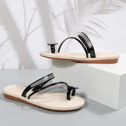 Luxury Rhinestone Flat Sandals