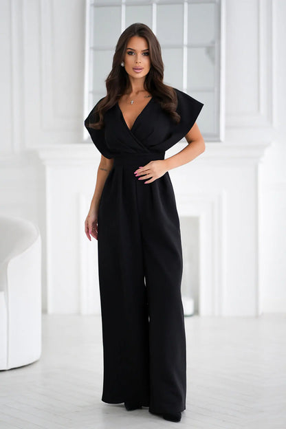 Elegant V-Neck Wide Leg Jumpsuit