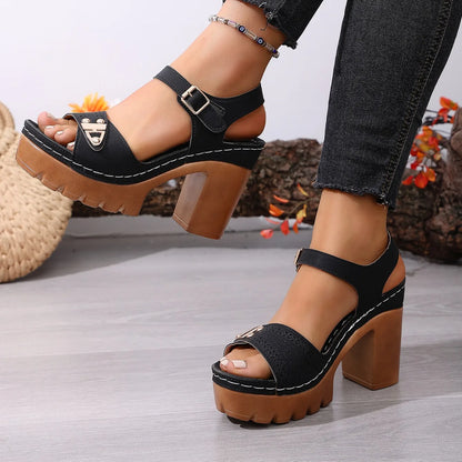 Chic Adjustable Strap Wedge Sandals