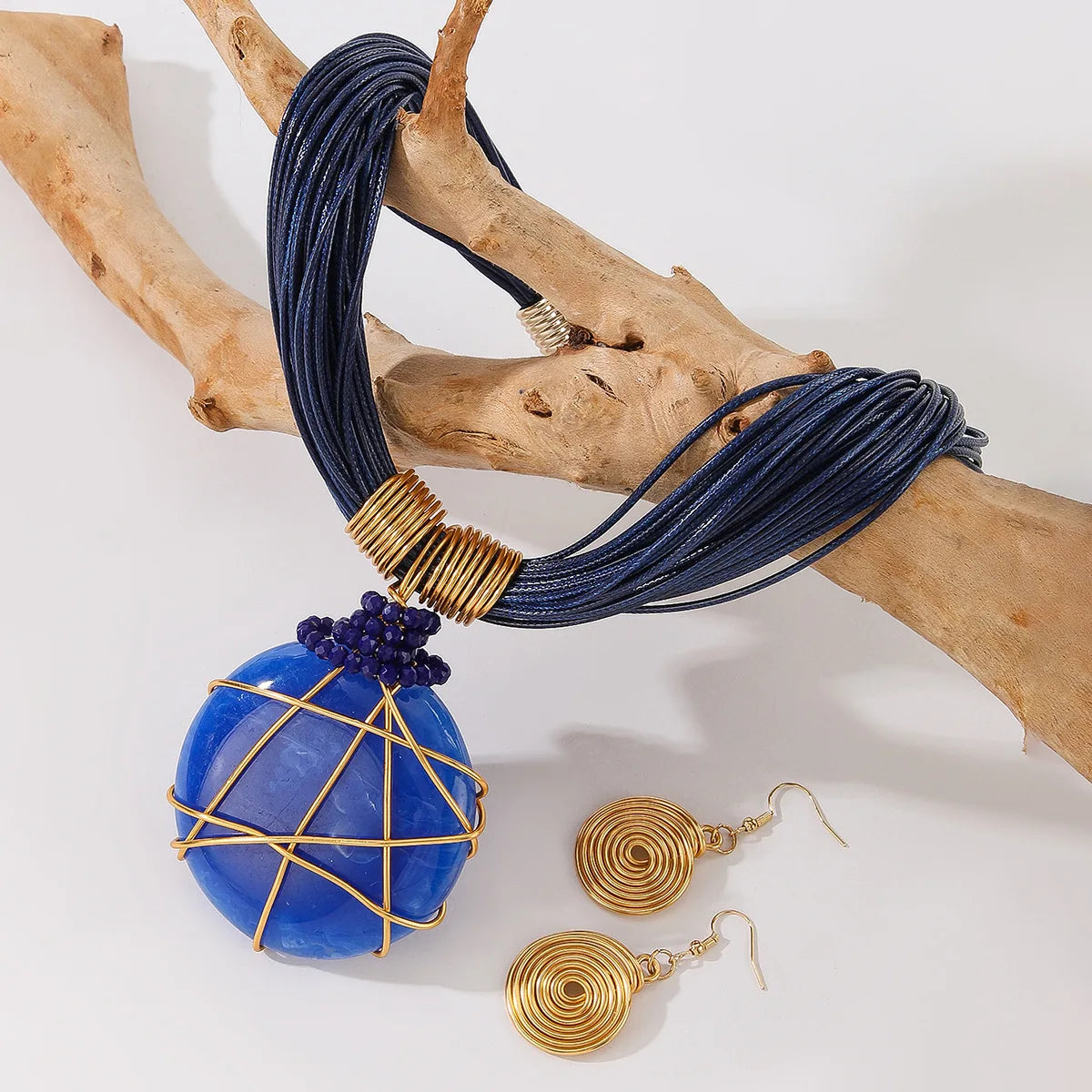 Hand-Woven Resin & Aluminum Statement Set