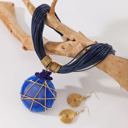 Hand-Woven Resin & Aluminum Statement Set