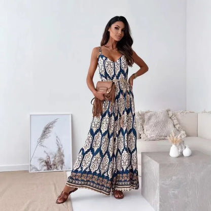 Boho Printed Wide-Leg Jumpsuit