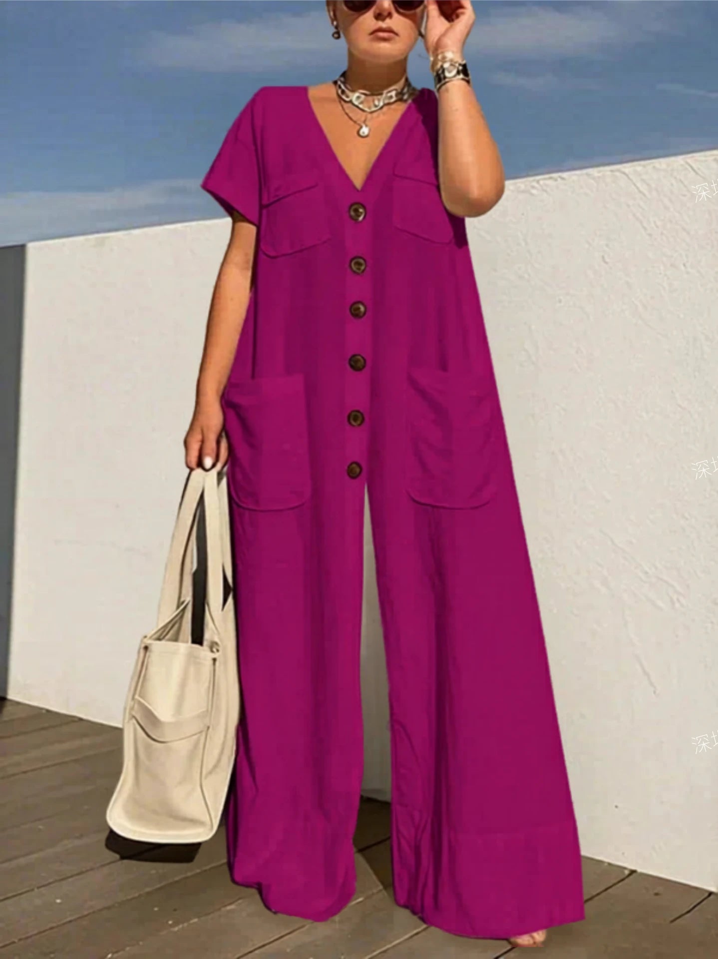 Effortless Wide-Leg Utility Jumpsuit