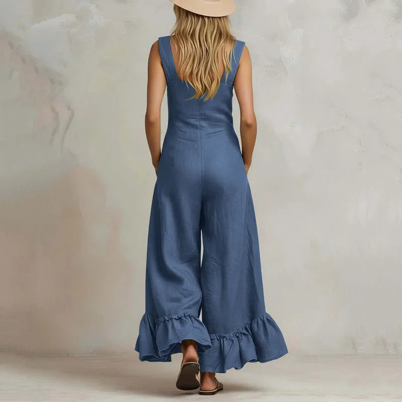Aurora Ruffle Wide Leg Jumpsuit