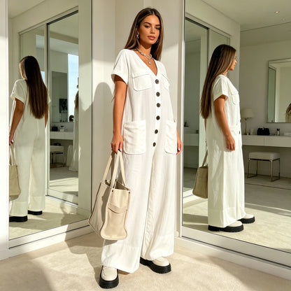Effortless Wide-Leg Utility Jumpsuit