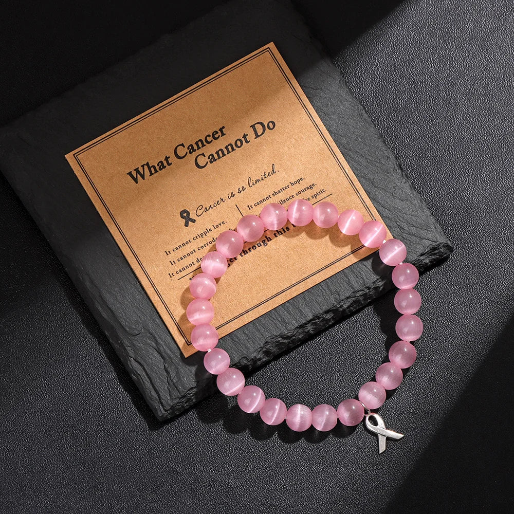 Cancer Warrior Beaded Gemstone Bracelet
