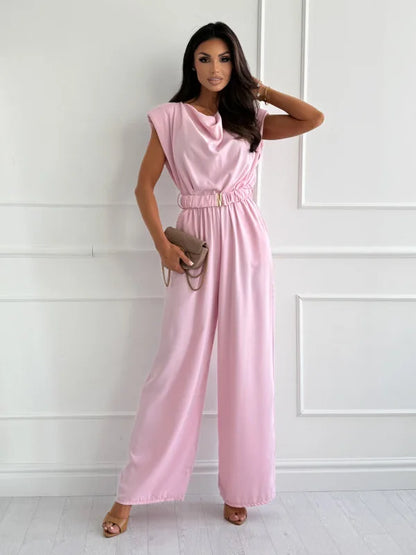 Sophia Elegant Wide Leg Jumpsuit with Belt