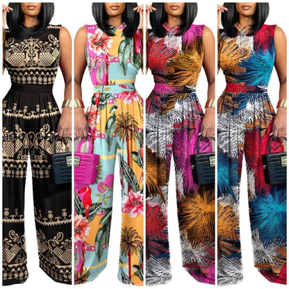 Elegant Wide Leg Sleeveless Jumpsuit