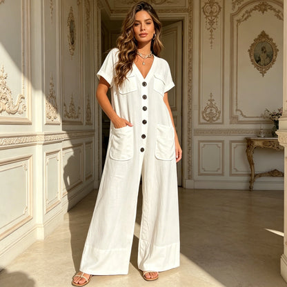 Effortless Wide-Leg Utility Jumpsuit