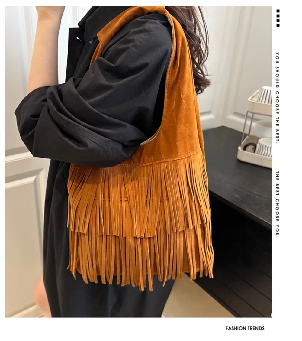 The Muse Soft Fringe Hobo Bag